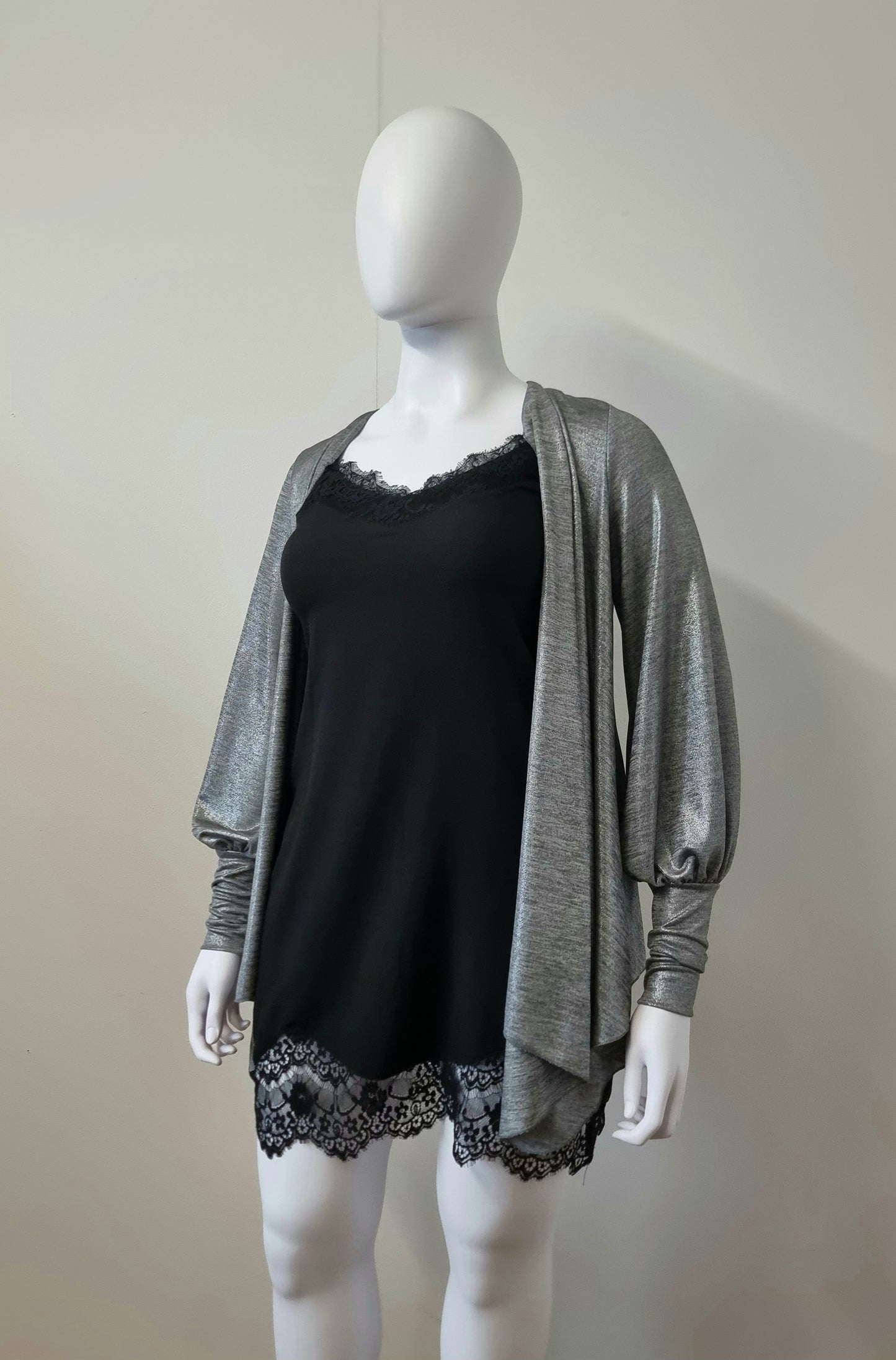 Lexi Top - Silver Metallic Knit