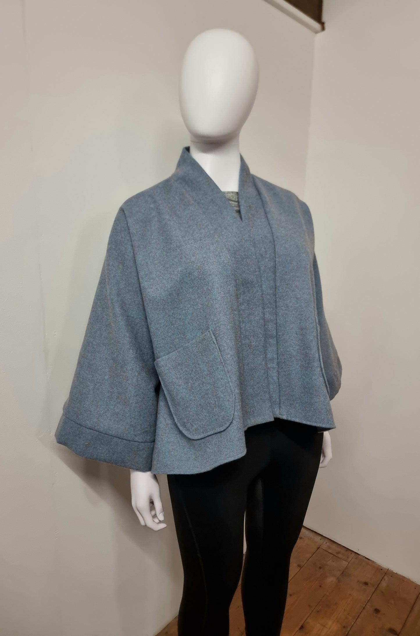 Tippi - Sky/Pink Wool Lined in Silver