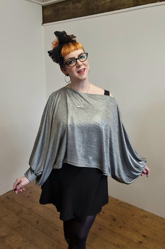 Imogen Drape Crop - Grey/Silver