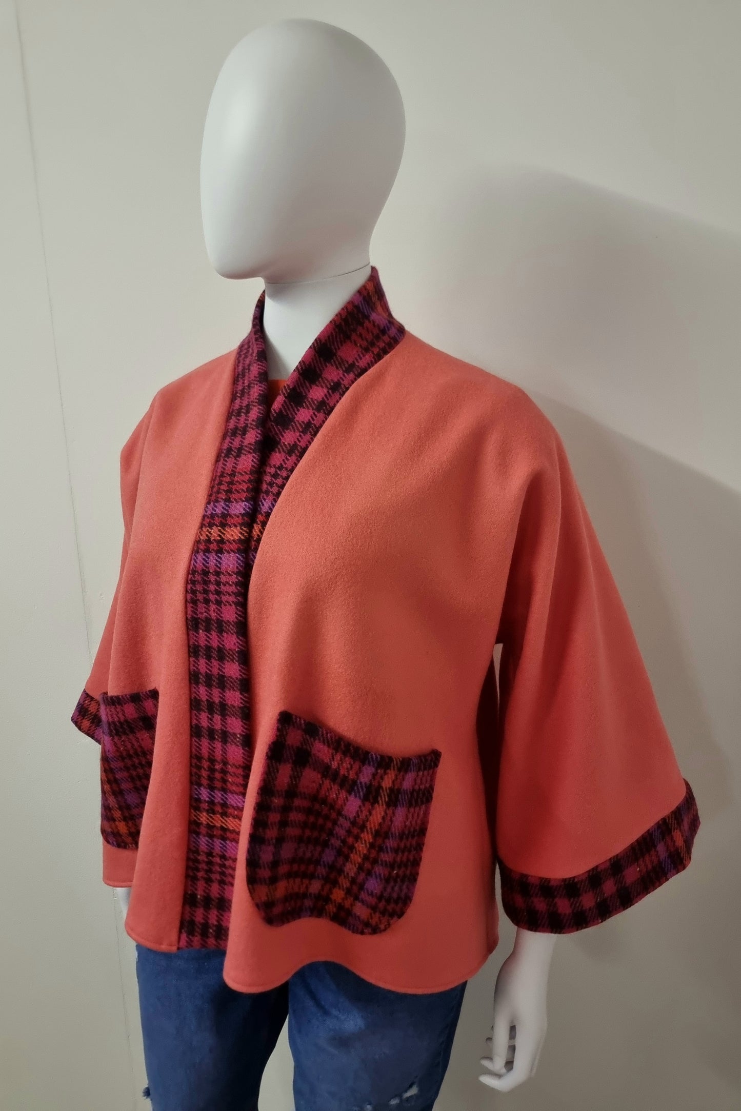 Tippi - Coral with Pink & Red Wool