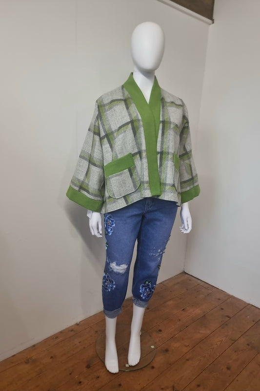 Tippi - Grey & Green Wool