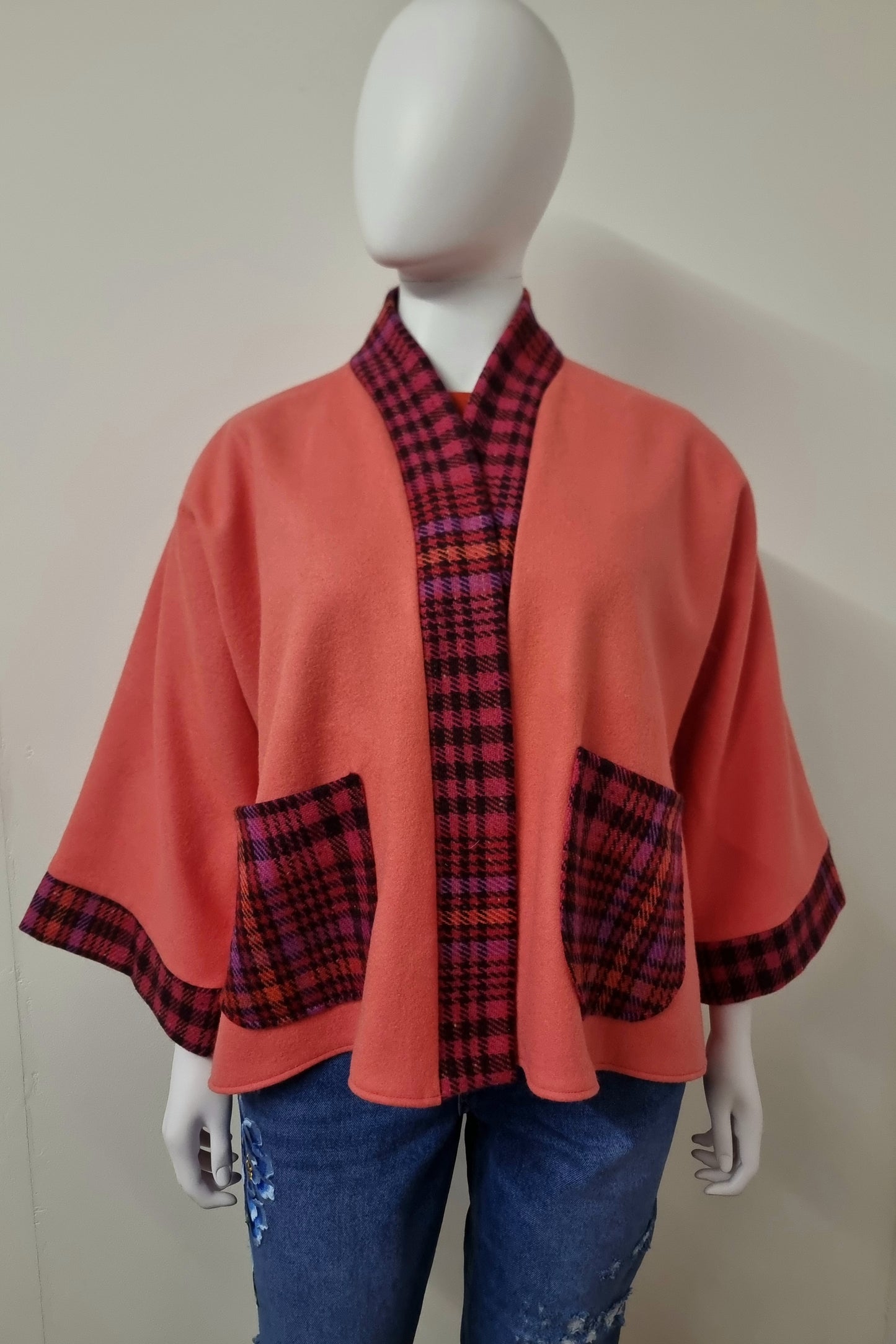 Tippi - Coral with Pink & Red Wool