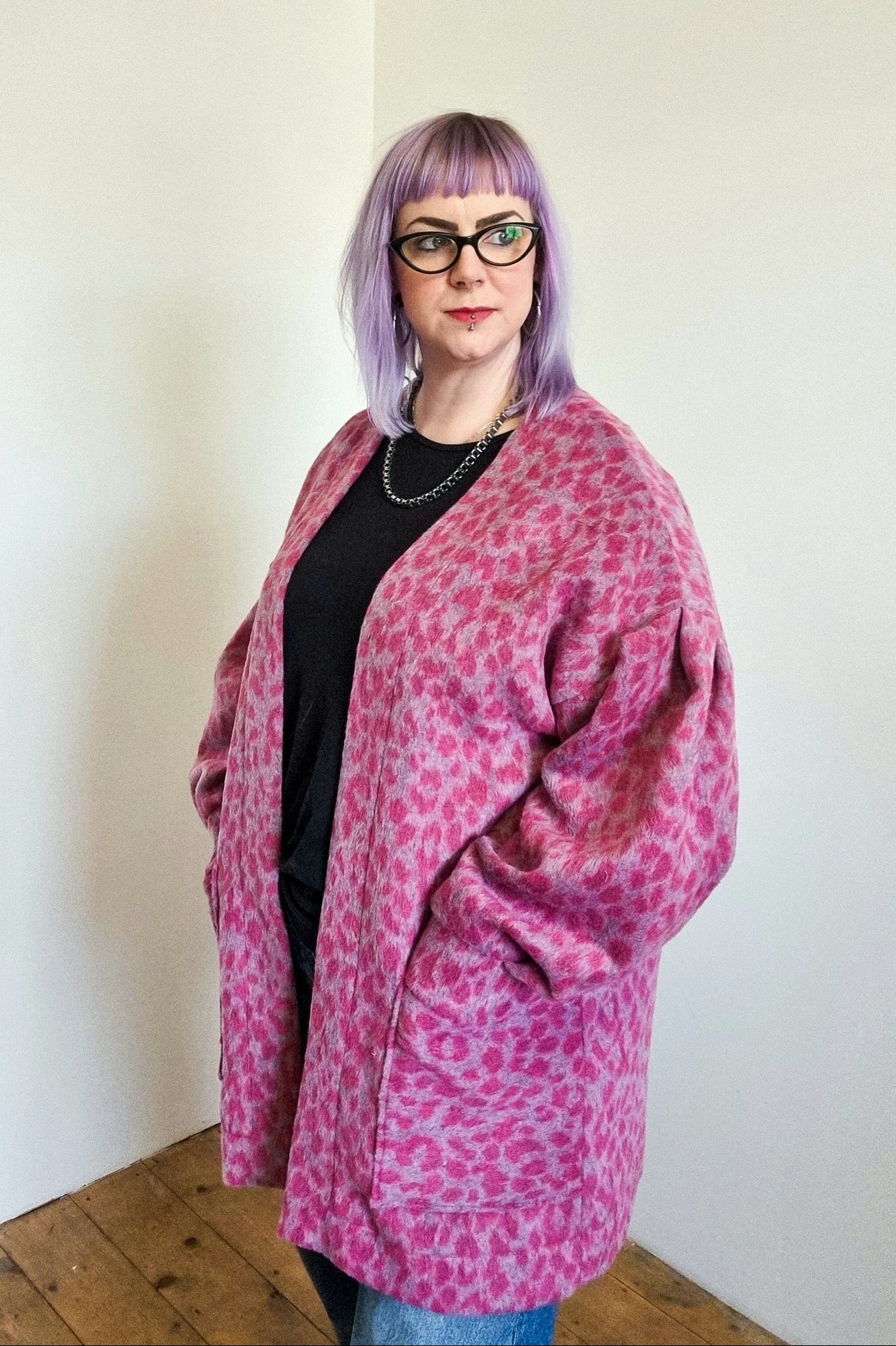 Babs Cardigan - Pink Leopard