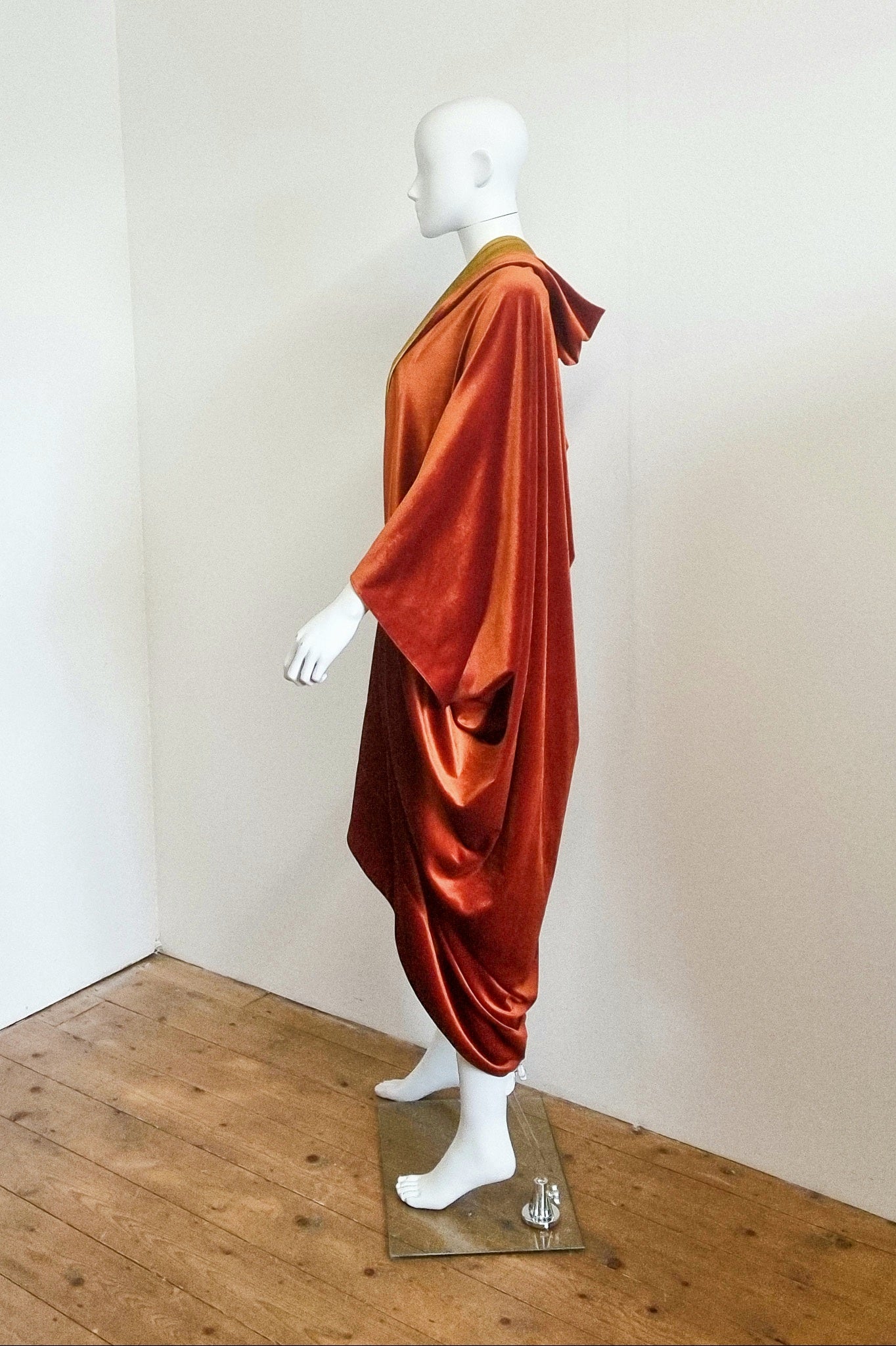 Ophelia Contrast Midi - Rust & Gold Velvet