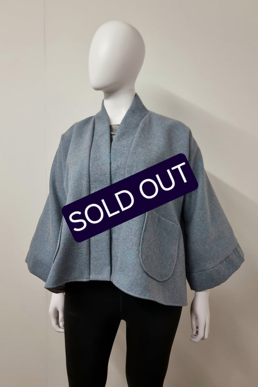 Tippi - Sky/Pink Wool Lined in Silver