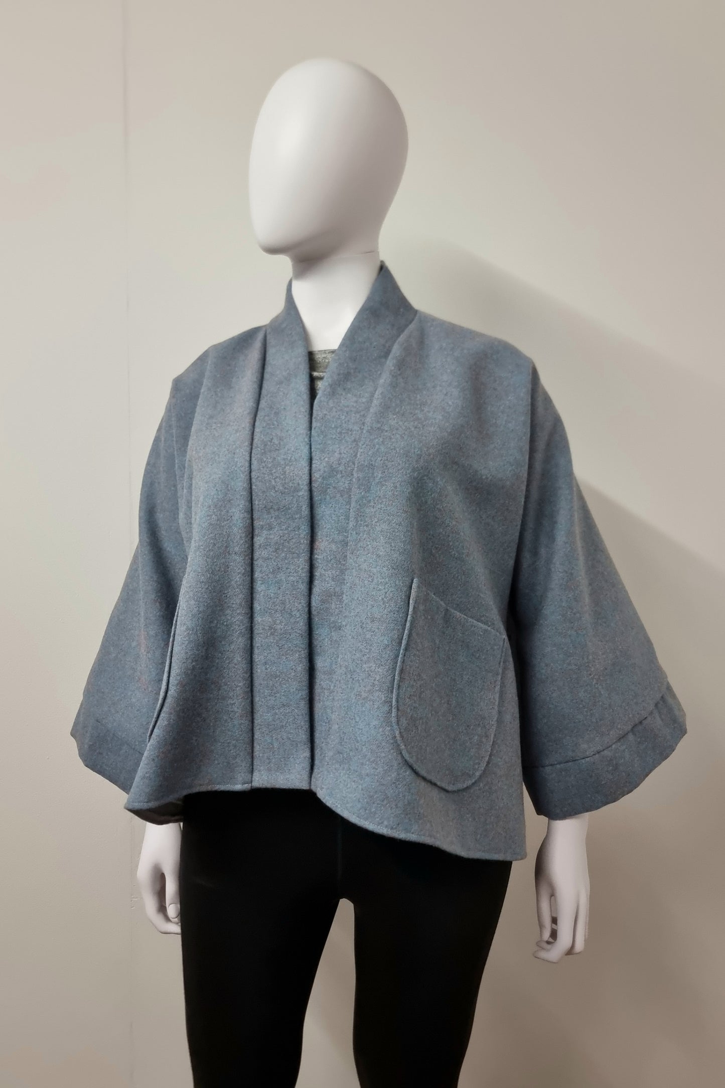 Tippi - Sky/Pink Wool Lined in Silver