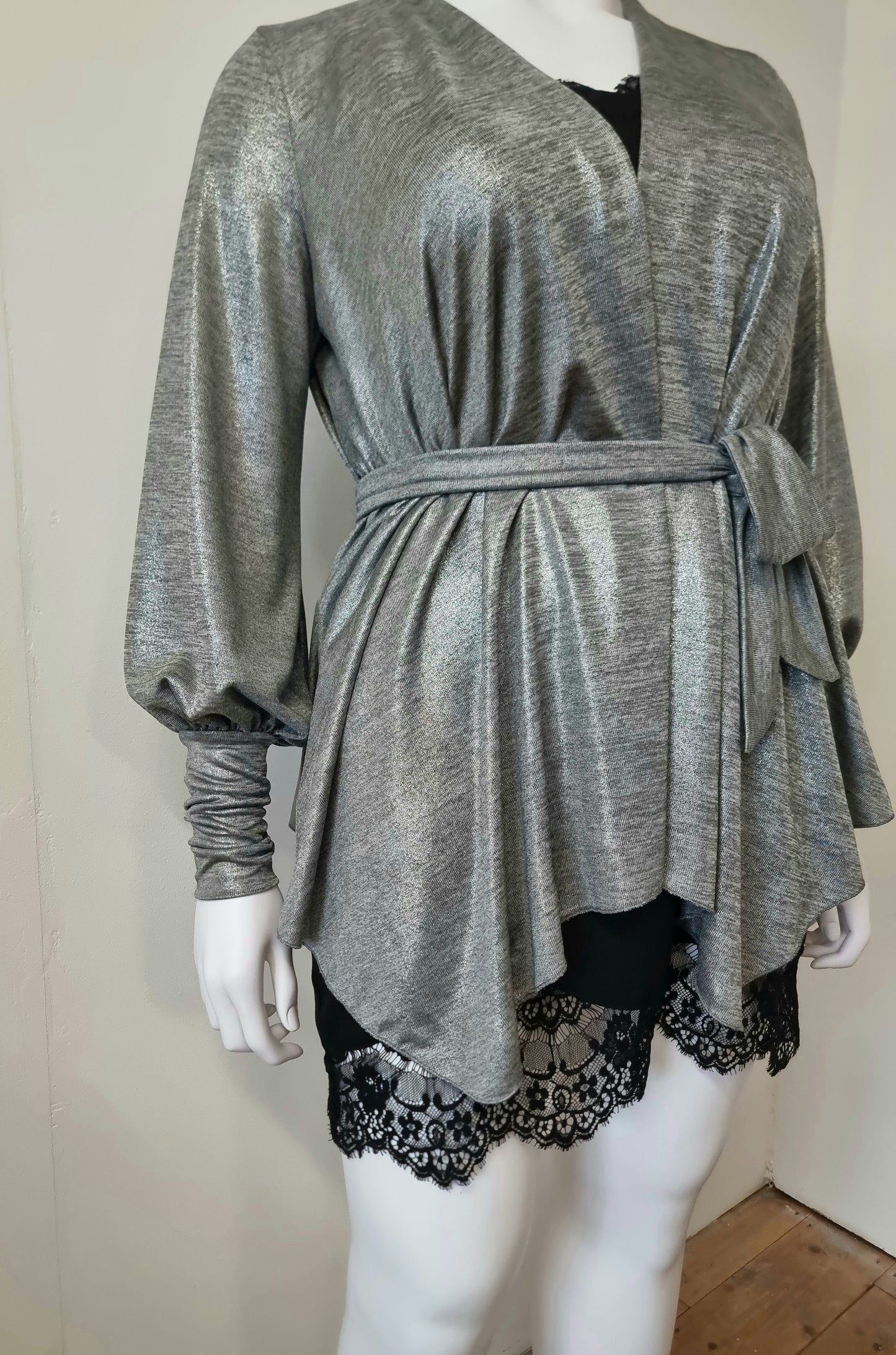 Lexi Top - Silver Metallic Knit