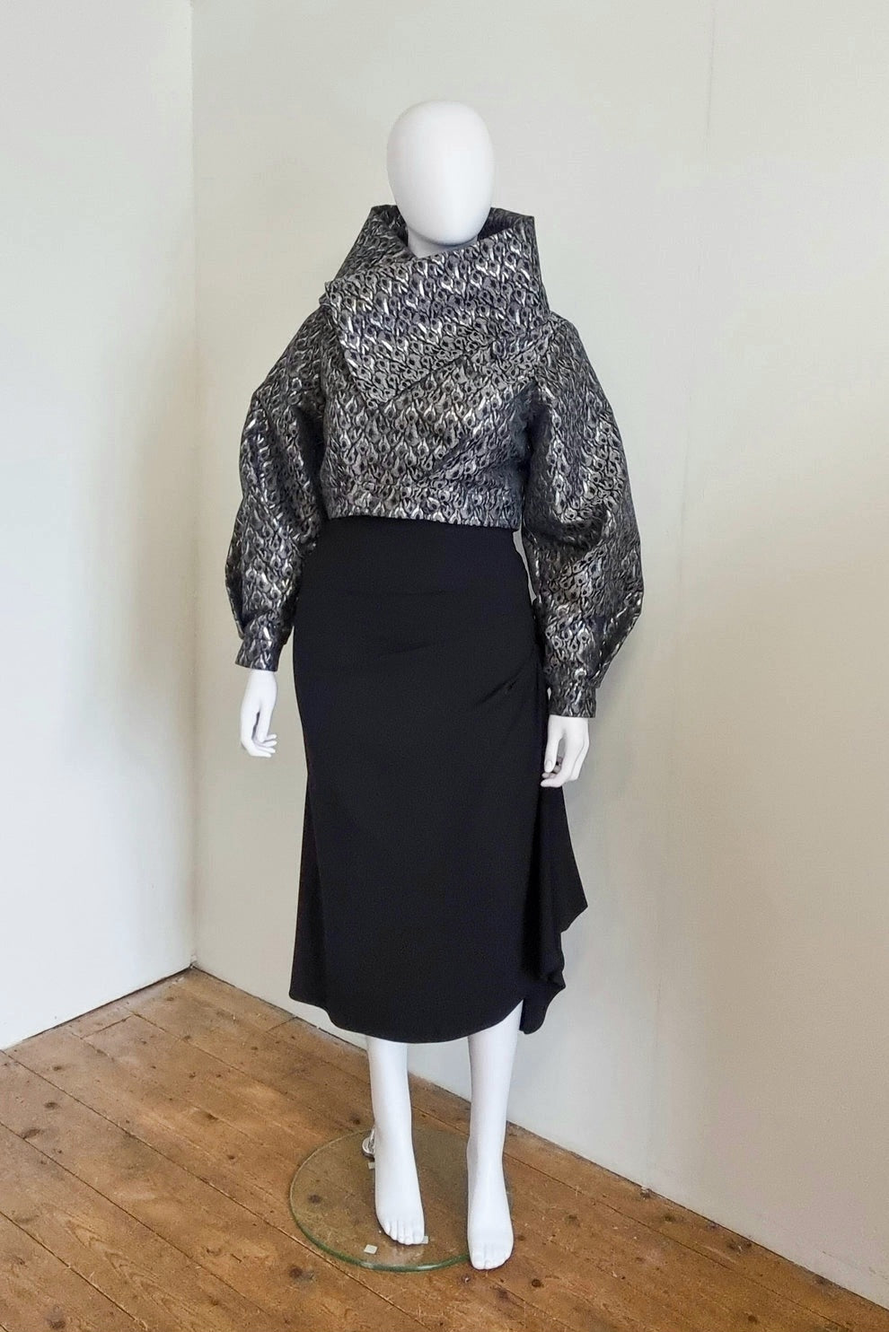 Lileth Coat - Silver/Grey Metallic Leopard