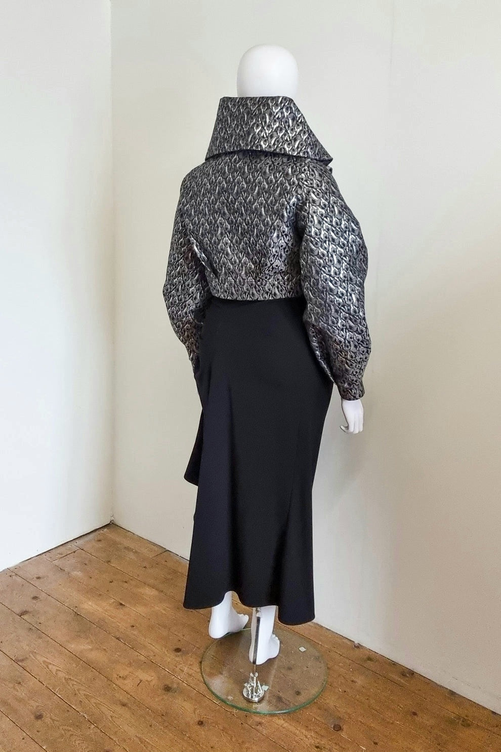 Lileth Coat - Silver/Grey Metallic Leopard