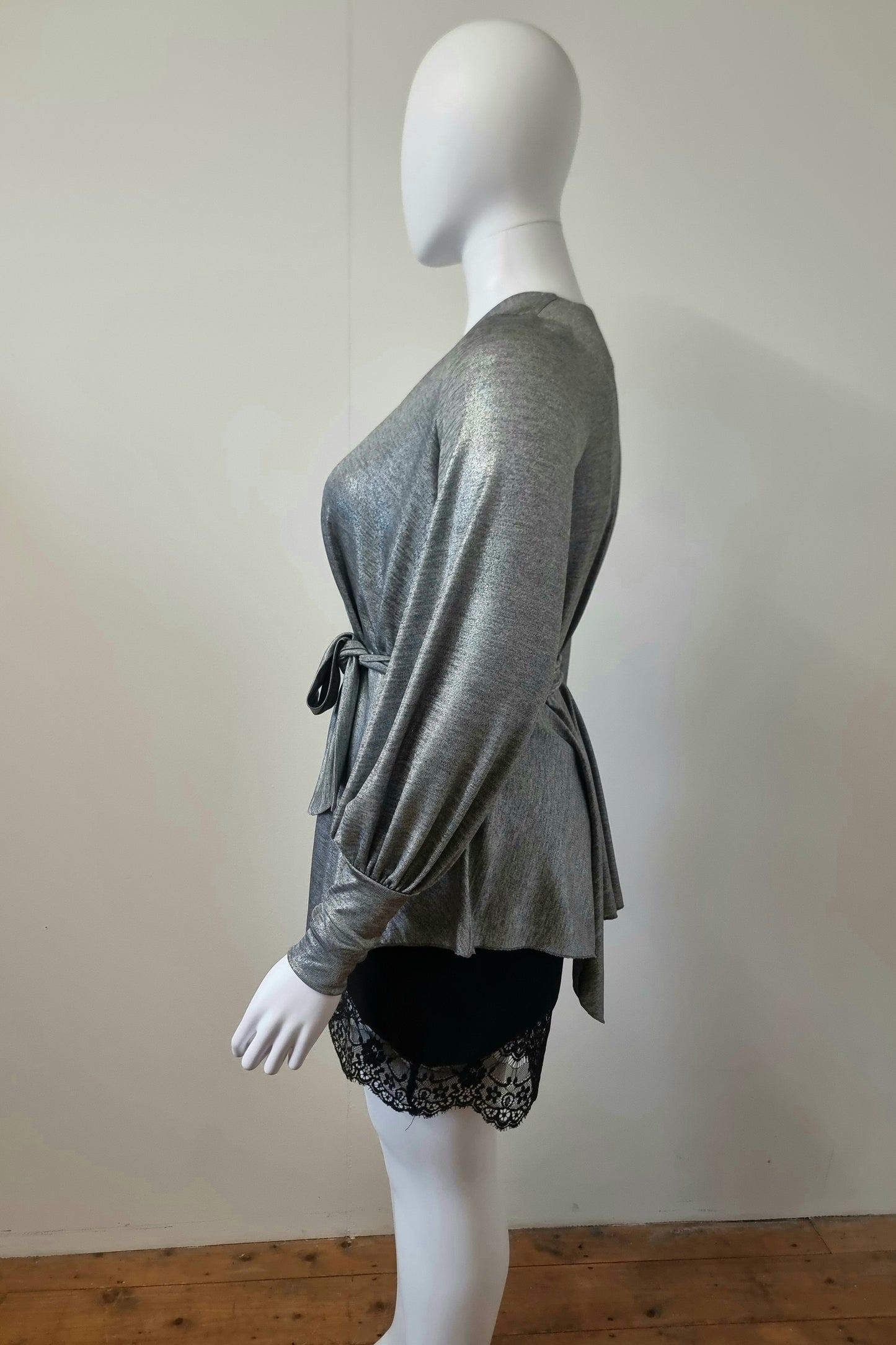 Lexi Top - Silver Metallic Knit