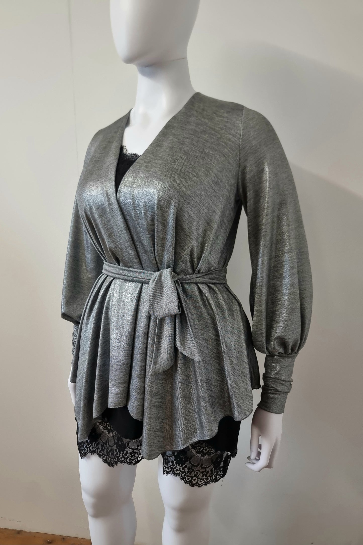 Lexi Top - Silver Metallic Knit