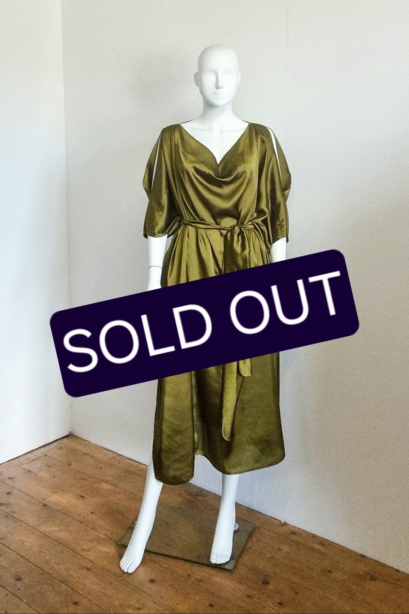 Multiway Bea dress - Olive Silky Satin