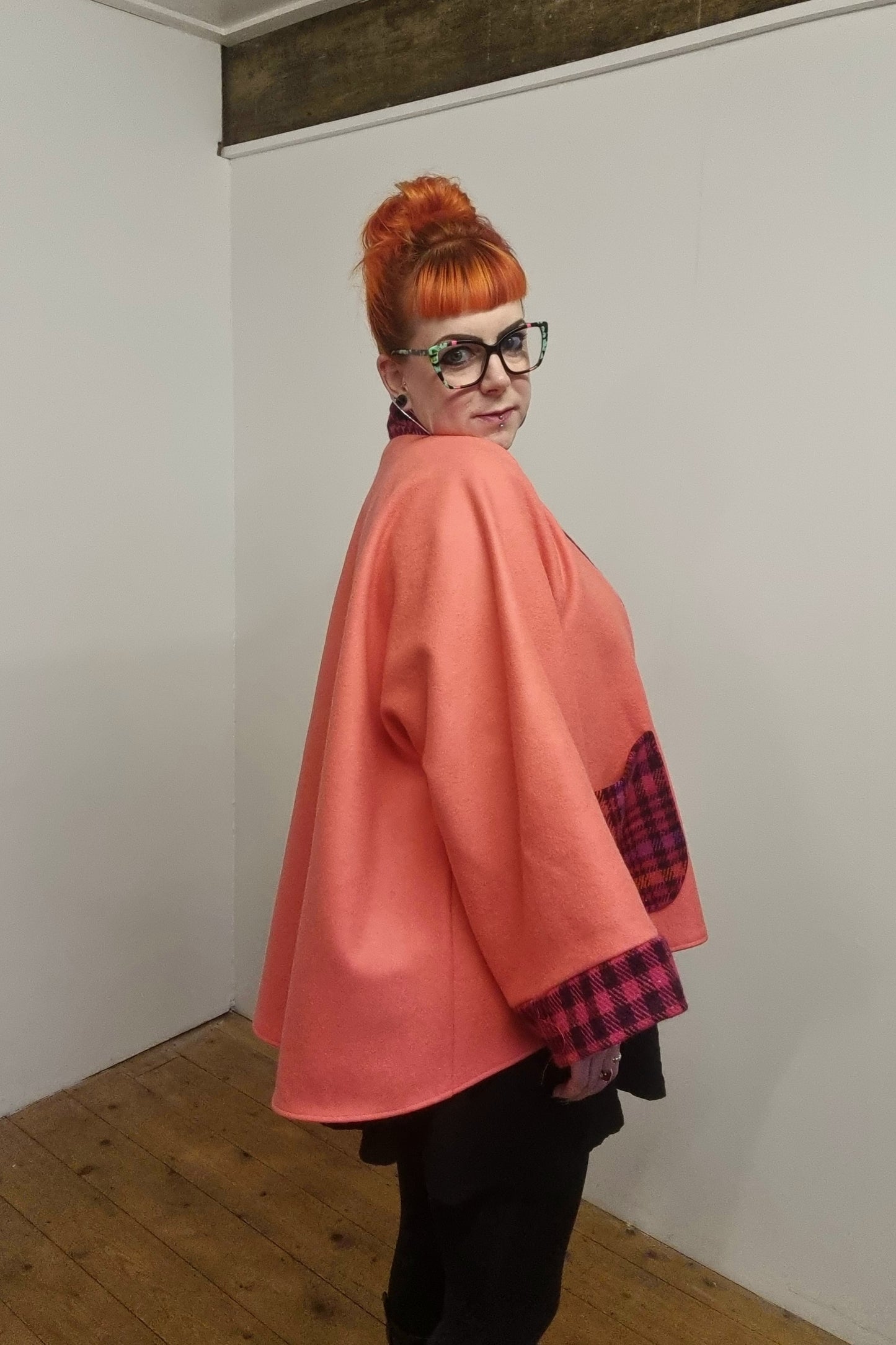 Tippi - Coral with Pink & Red Wool