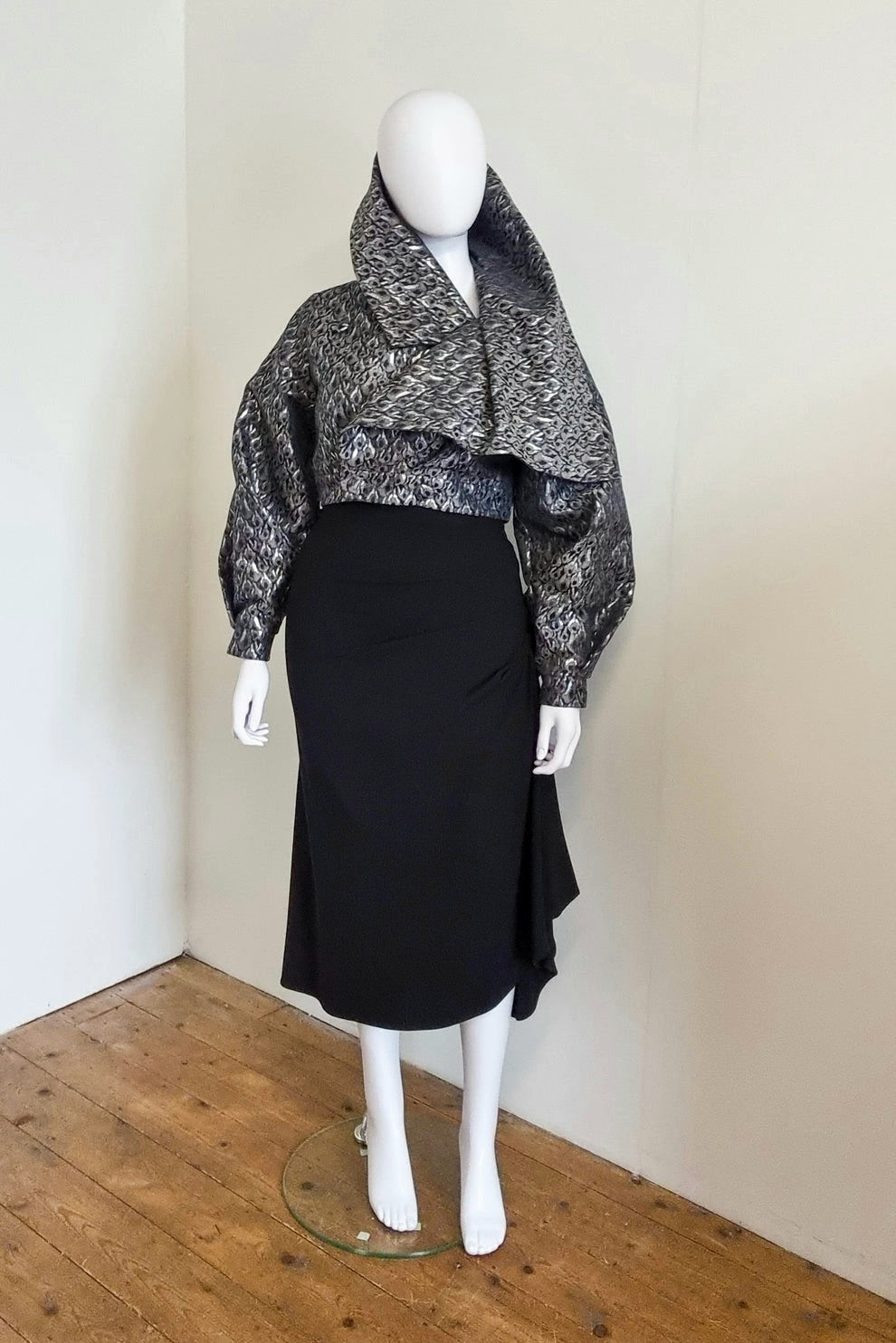 Lileth Coat - Silver/Grey Metallic Leopard