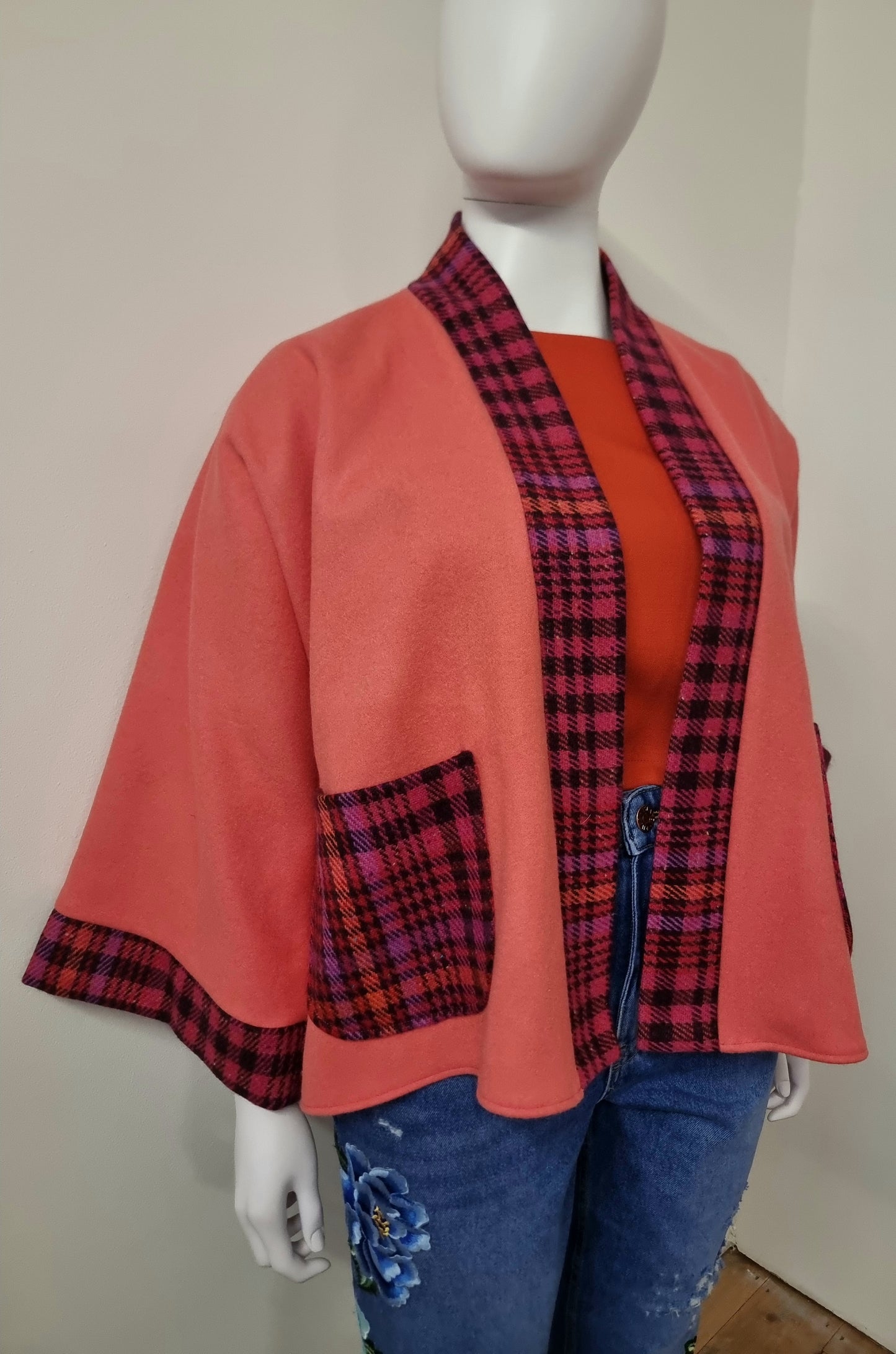 Tippi - Coral with Pink & Red Wool