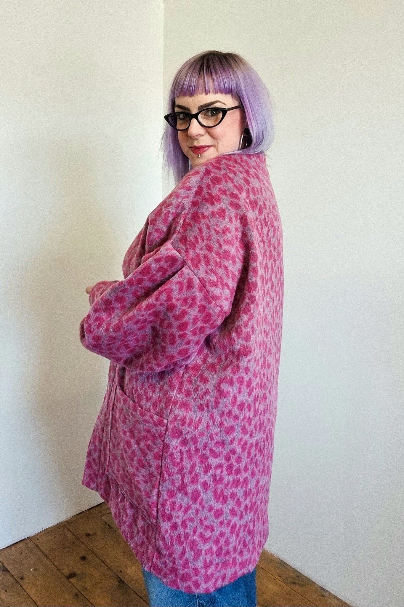 Babs Cardigan - Pink Leopard