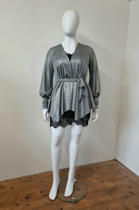 Lexi Top - Silver Metallic Knit