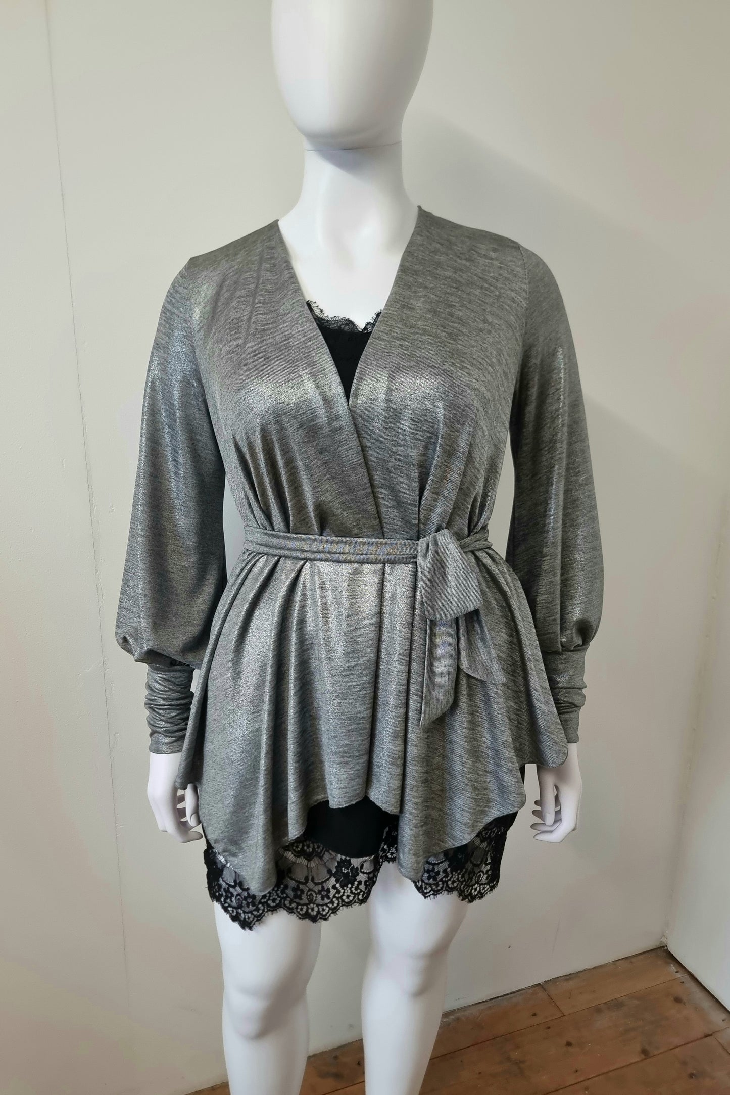 Lexi Top - Silver Metallic Knit
