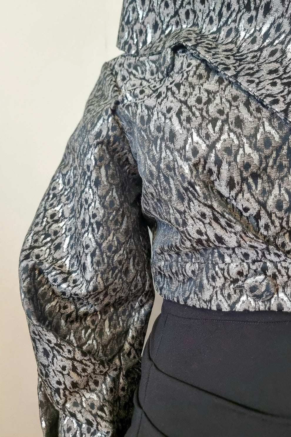 Lileth Coat - Silver/Grey Metallic Leopard