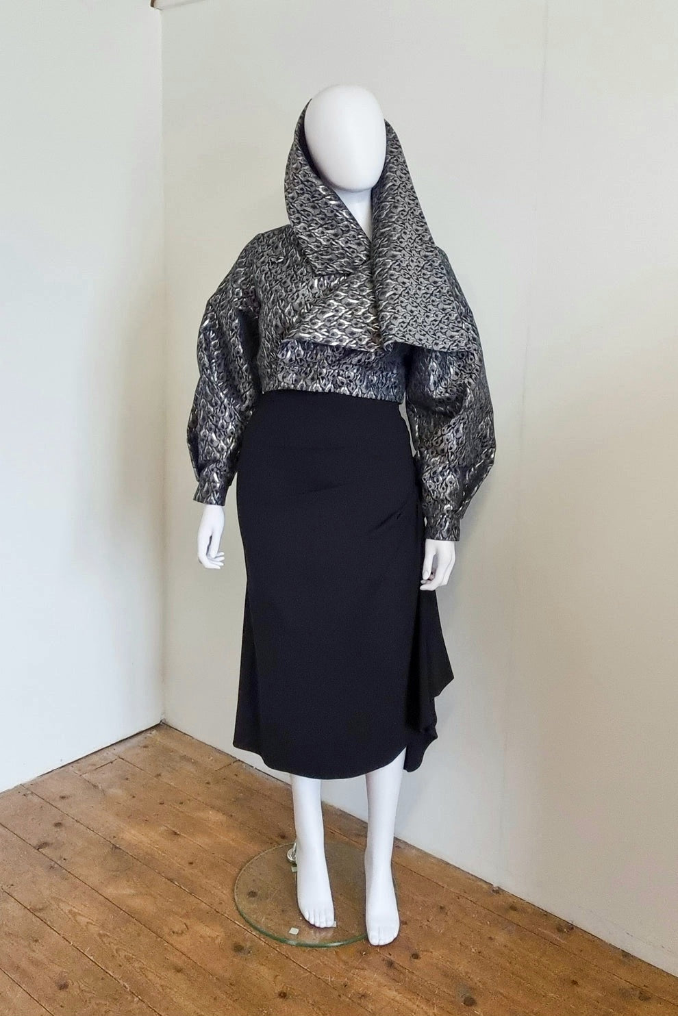 Lileth Coat - Silver/Grey Metallic Leopard