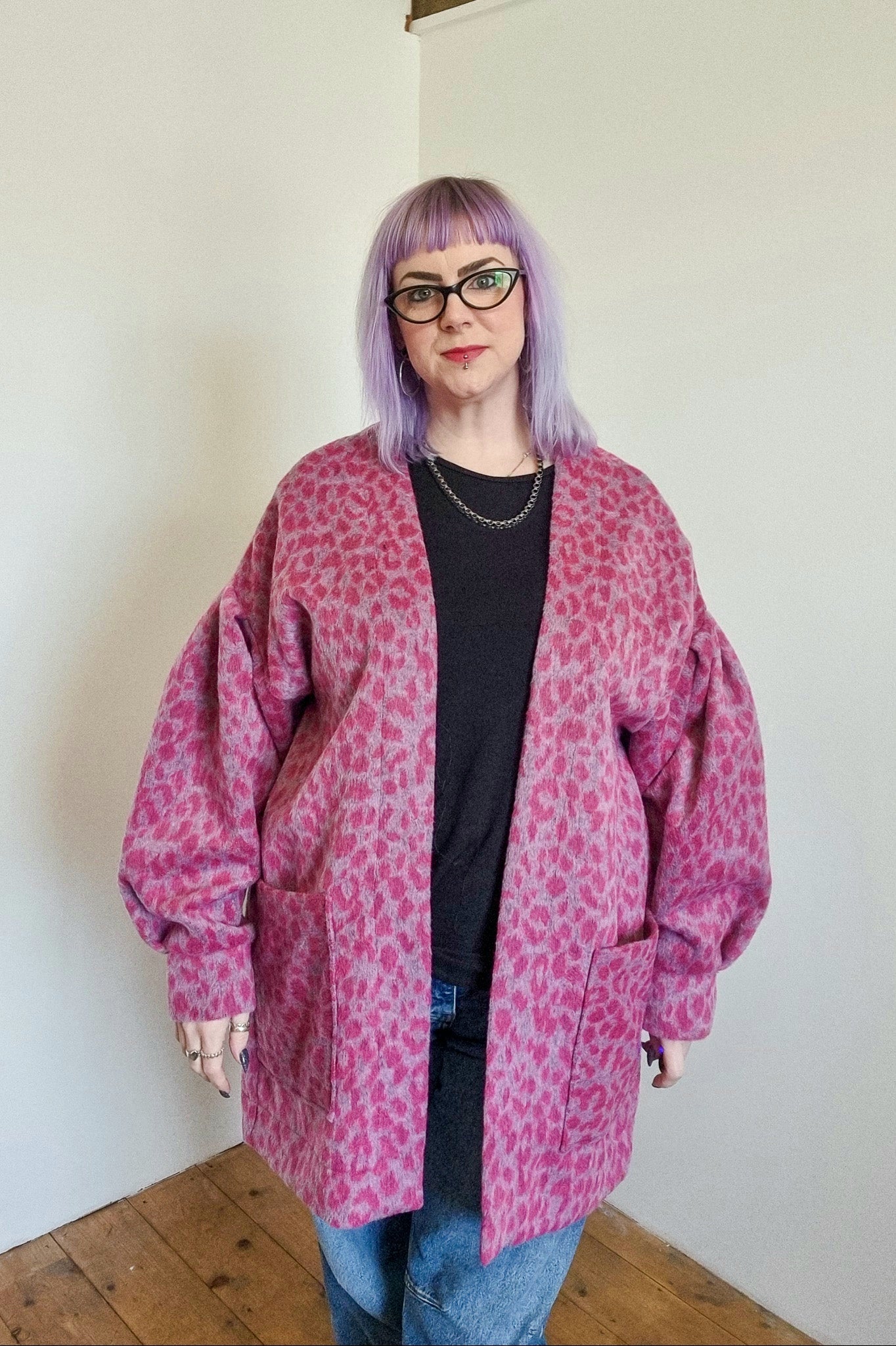 Babs Cardigan - Pink Leopard