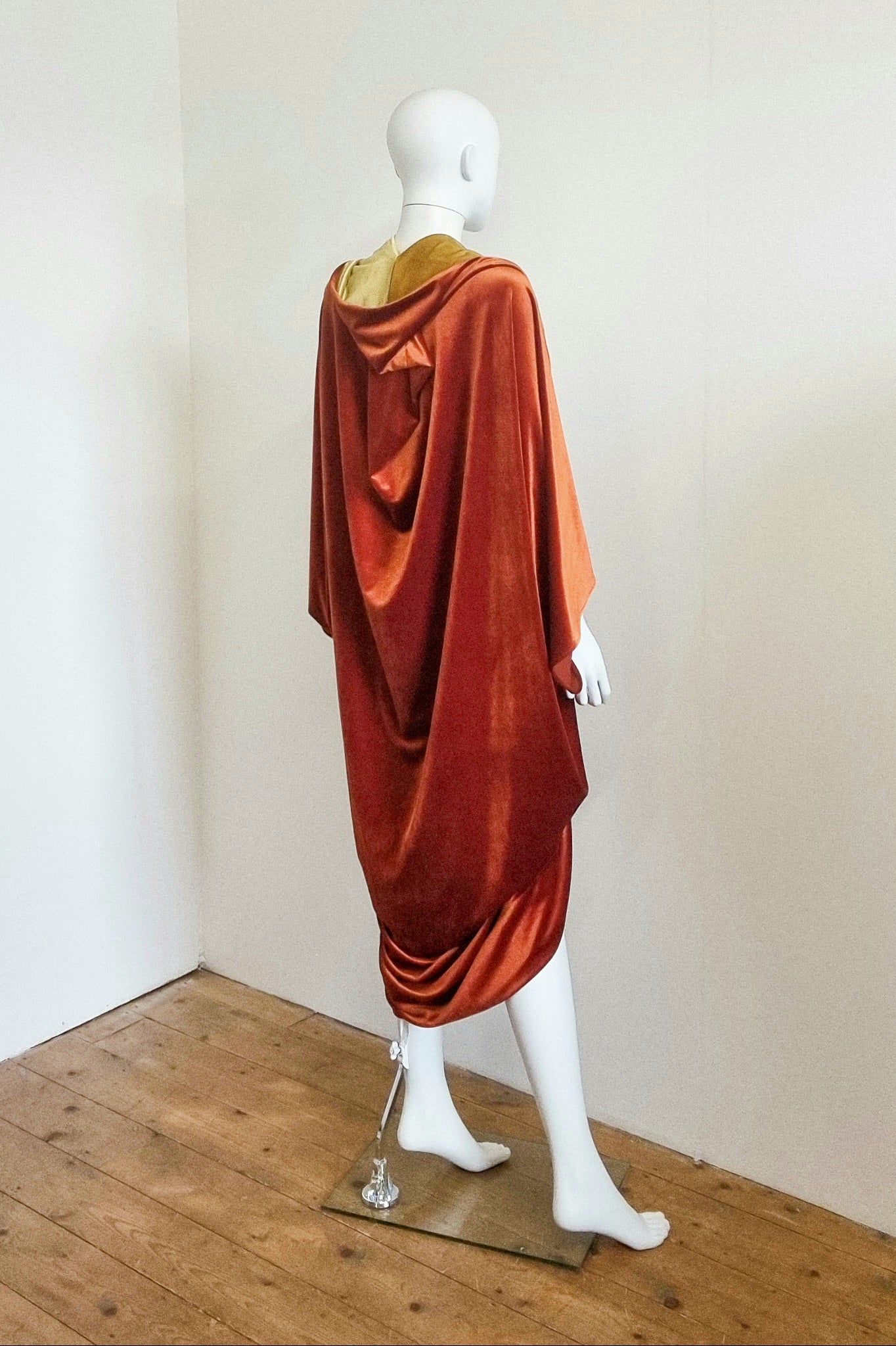 Ophelia Contrast Midi - Rust & Gold Velvet