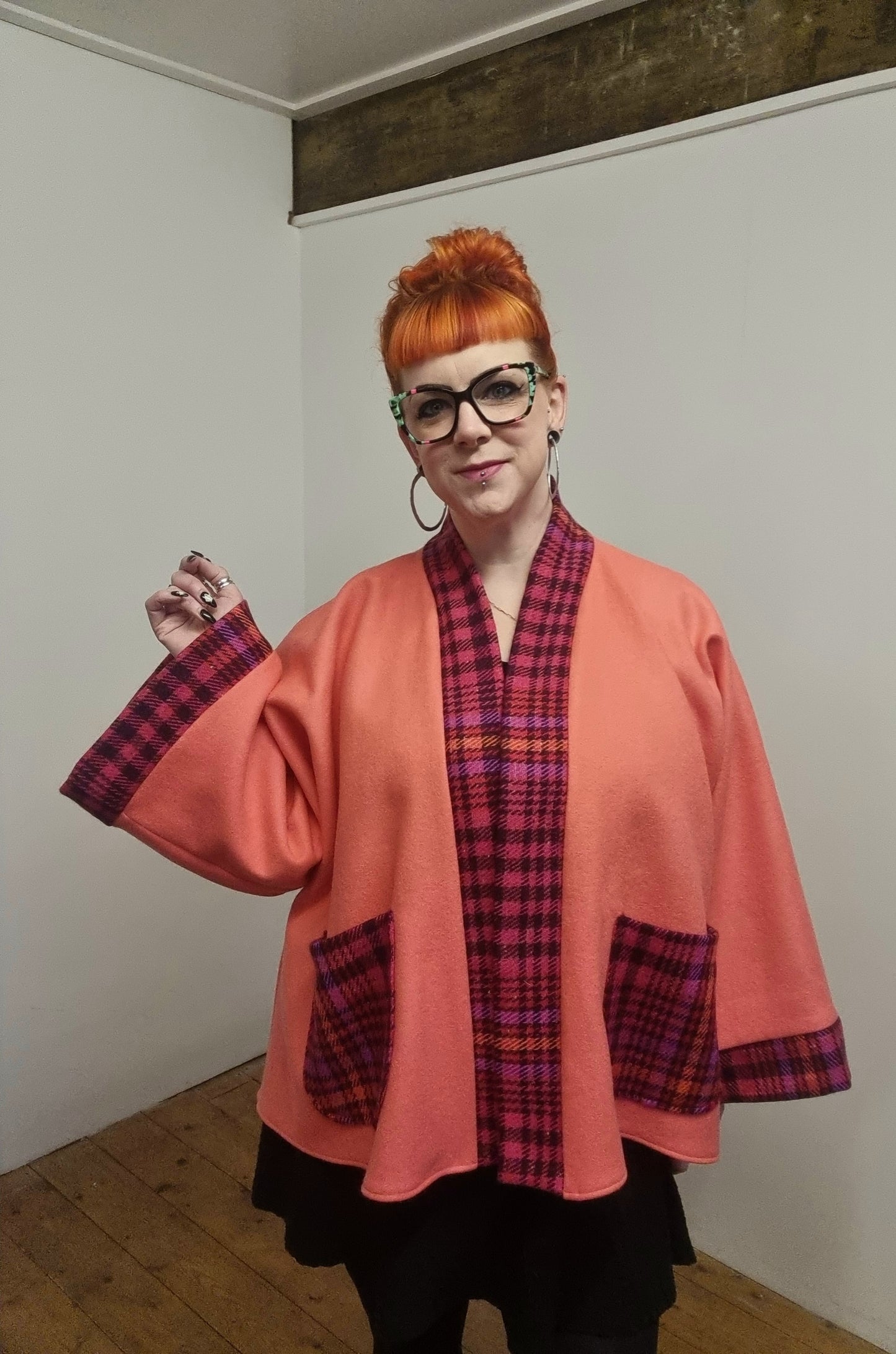 Tippi - Coral with Pink & Red Wool