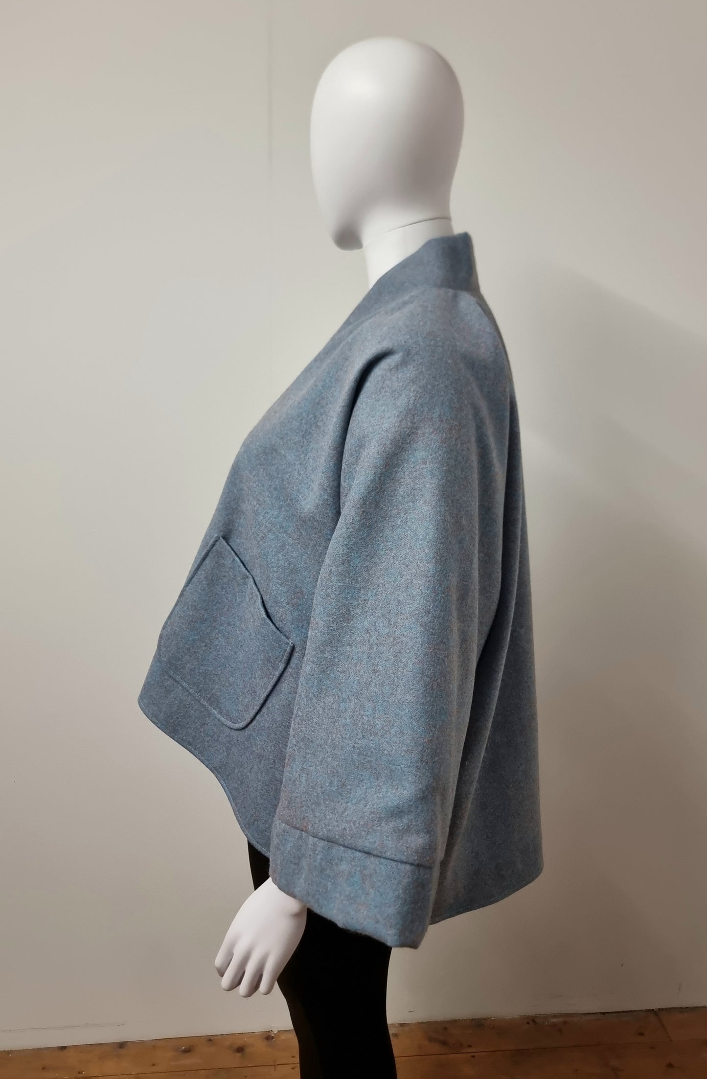 Tippi - Sky/Pink Wool Lined in Silver