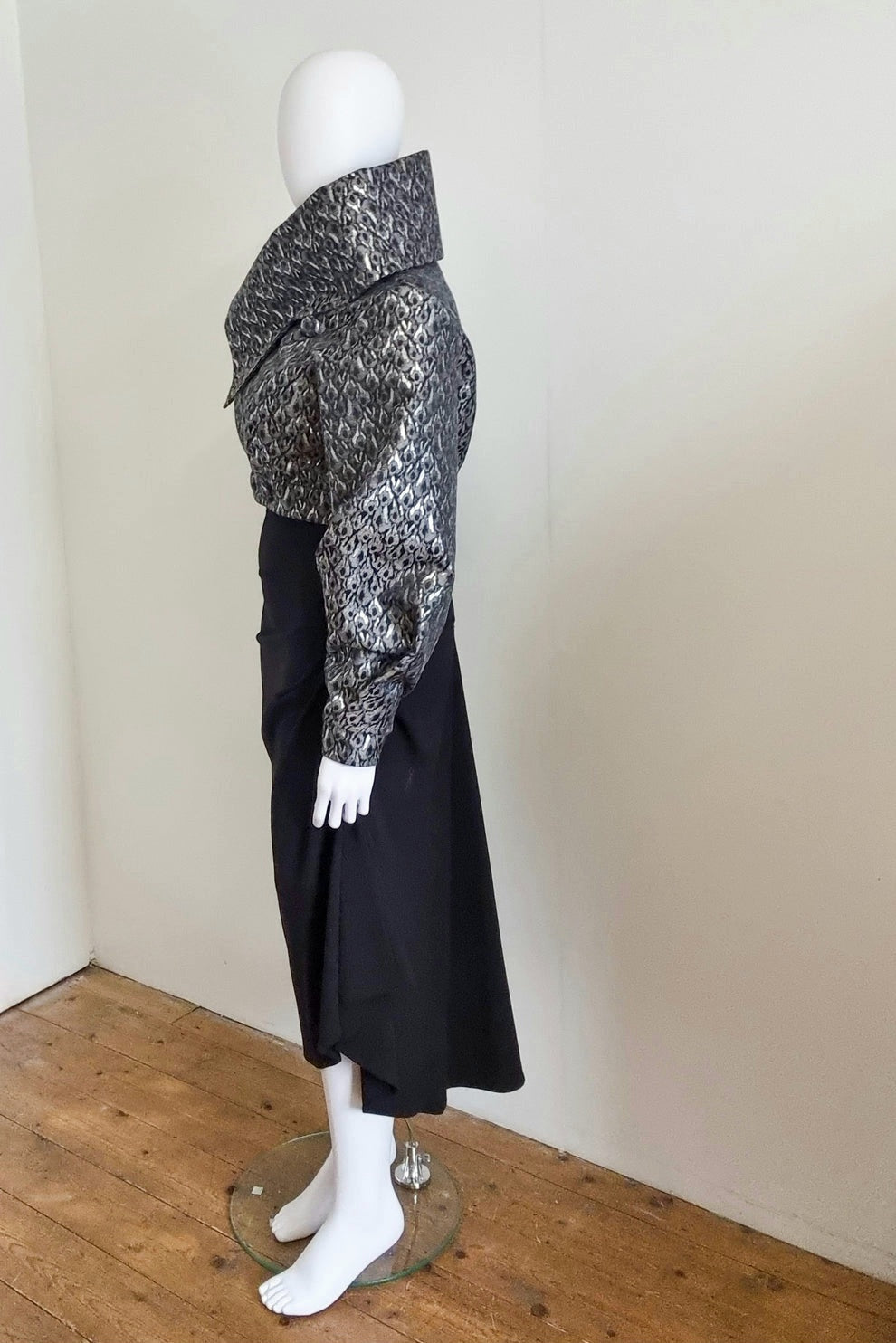 Lileth Coat - Silver/Grey Metallic Leopard