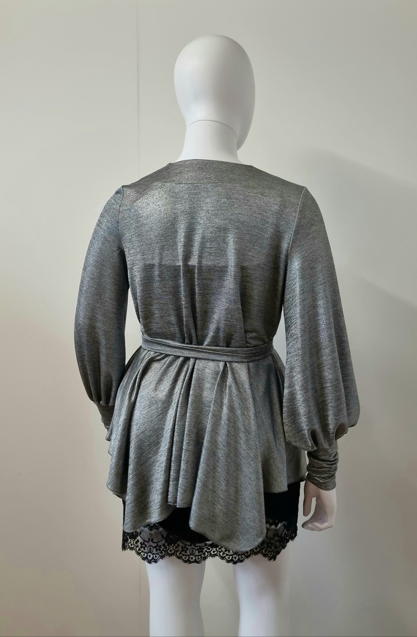 Lexi Top - Silver Metallic Knit