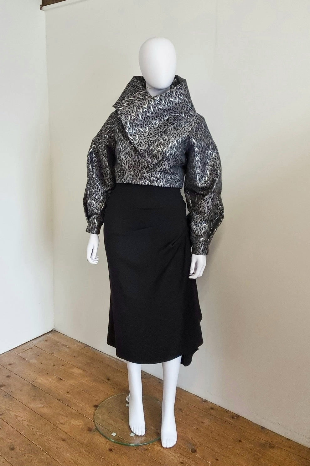 Lileth Coat - Silver/Grey Metallic Leopard