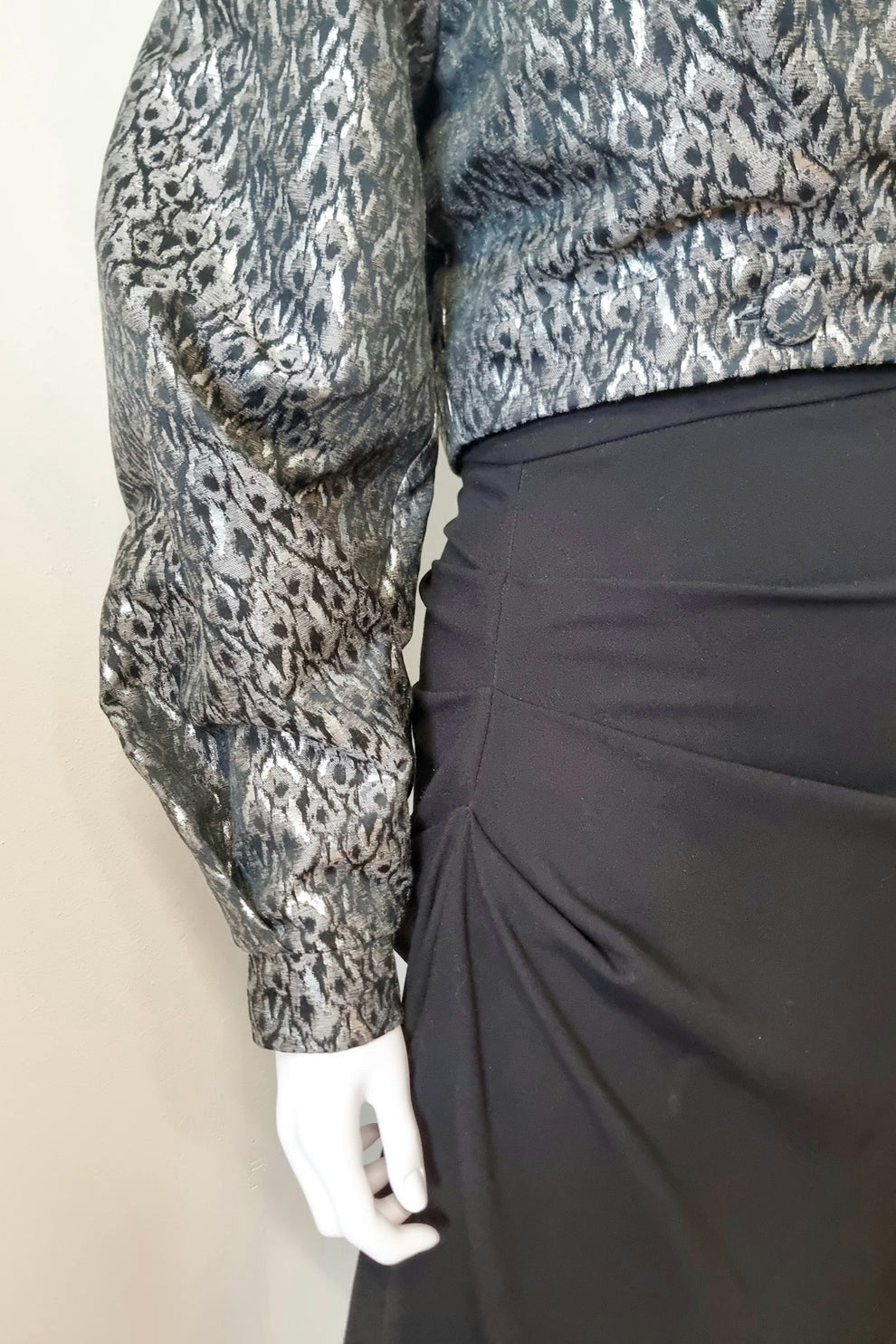 Lileth Coat - Silver/Grey Metallic Leopard