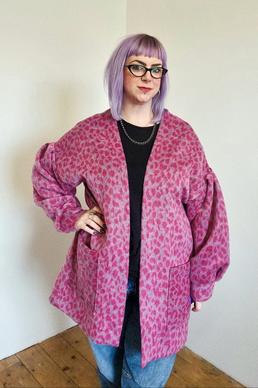 Babs Cardigan - Pink Leopard